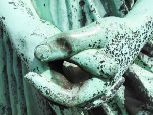 Detail of a copy of an old Greek bronze statue of Demosthenes 384 - 322 B. C.